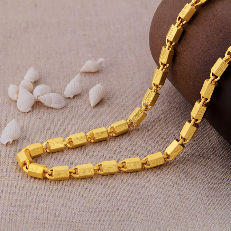 24K позолоченное ювелирное ожерелье для мужчин изящное изделие Femme Collares Mujer Naszyjnik