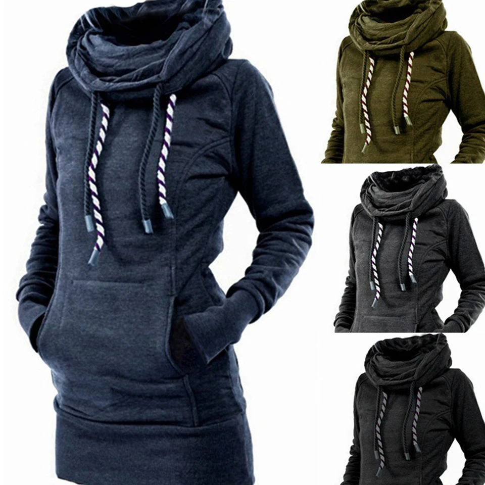 Теплая туника Толстовка вышитая звезда длинное платье с капюшоном Женский