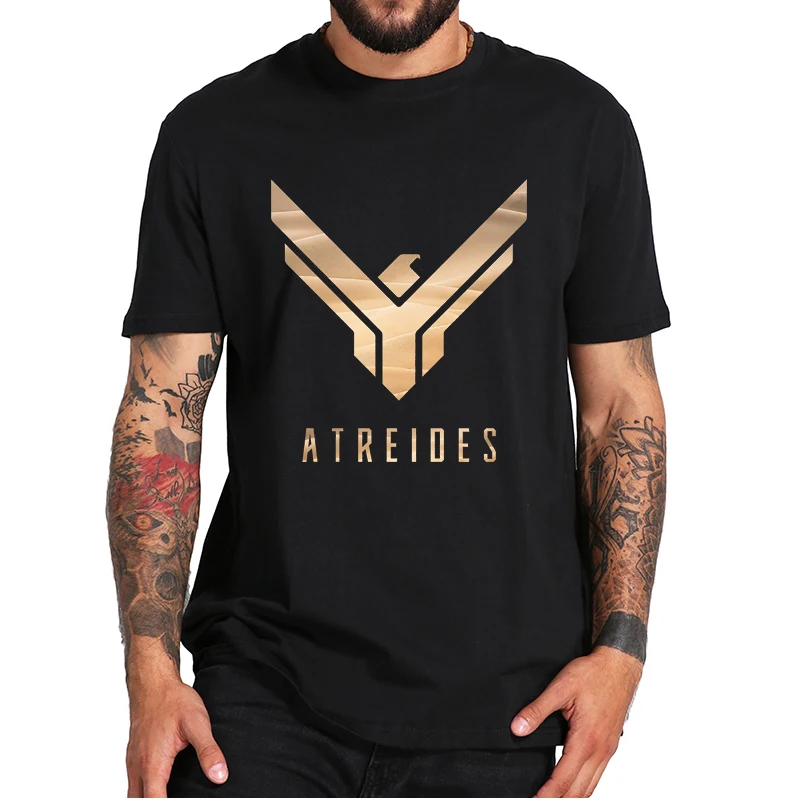 

Dune House Atreides Symbol Essential T-Shirt Classic Science Fiction Novel Film Essential Men's Tee Tops EU Size 100% Cotton
