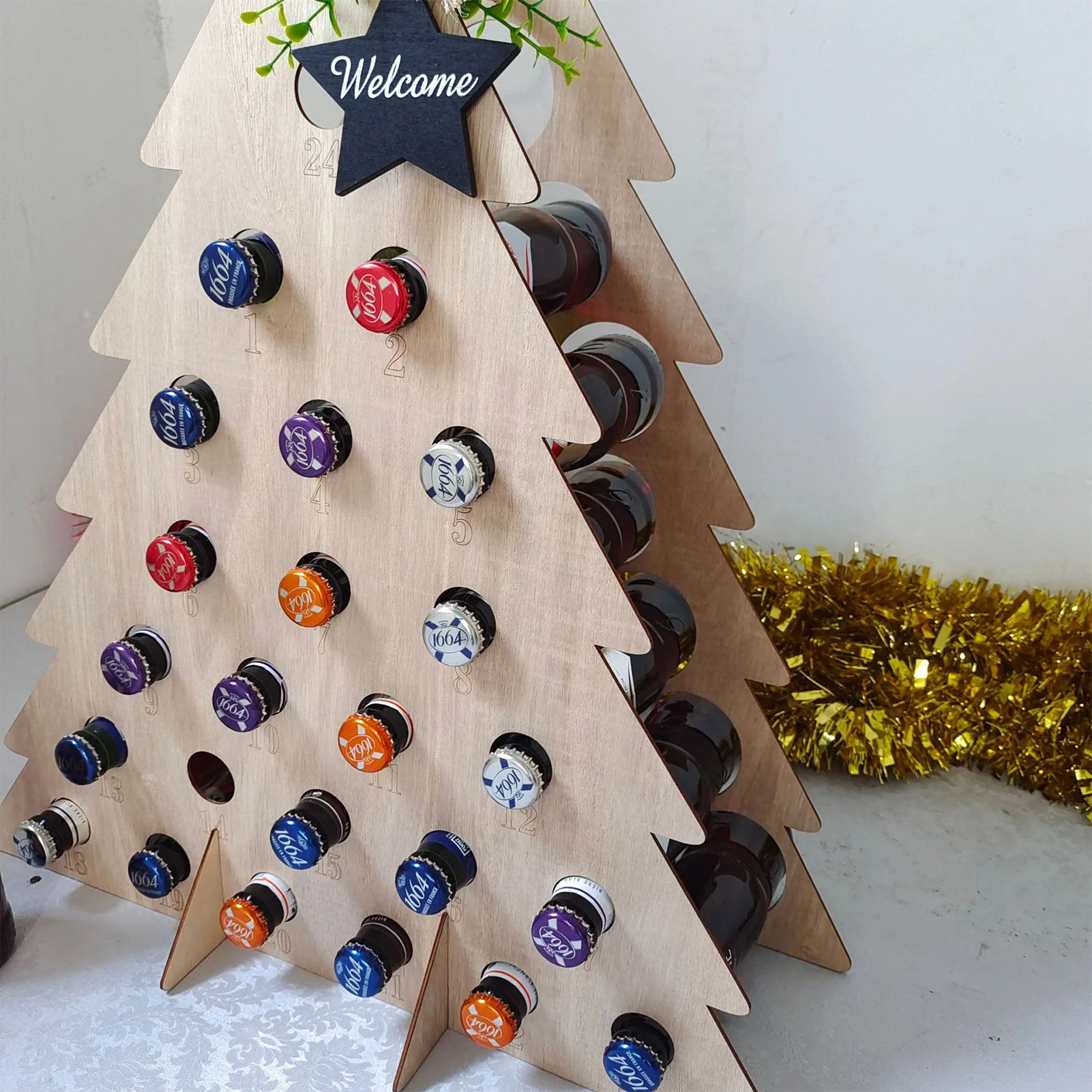 

New Christmas Tree-Adult Advent Calendar Holiday Wine Rack Wine And Spirits Gifts Christmas Decoration Home Calendars Decor