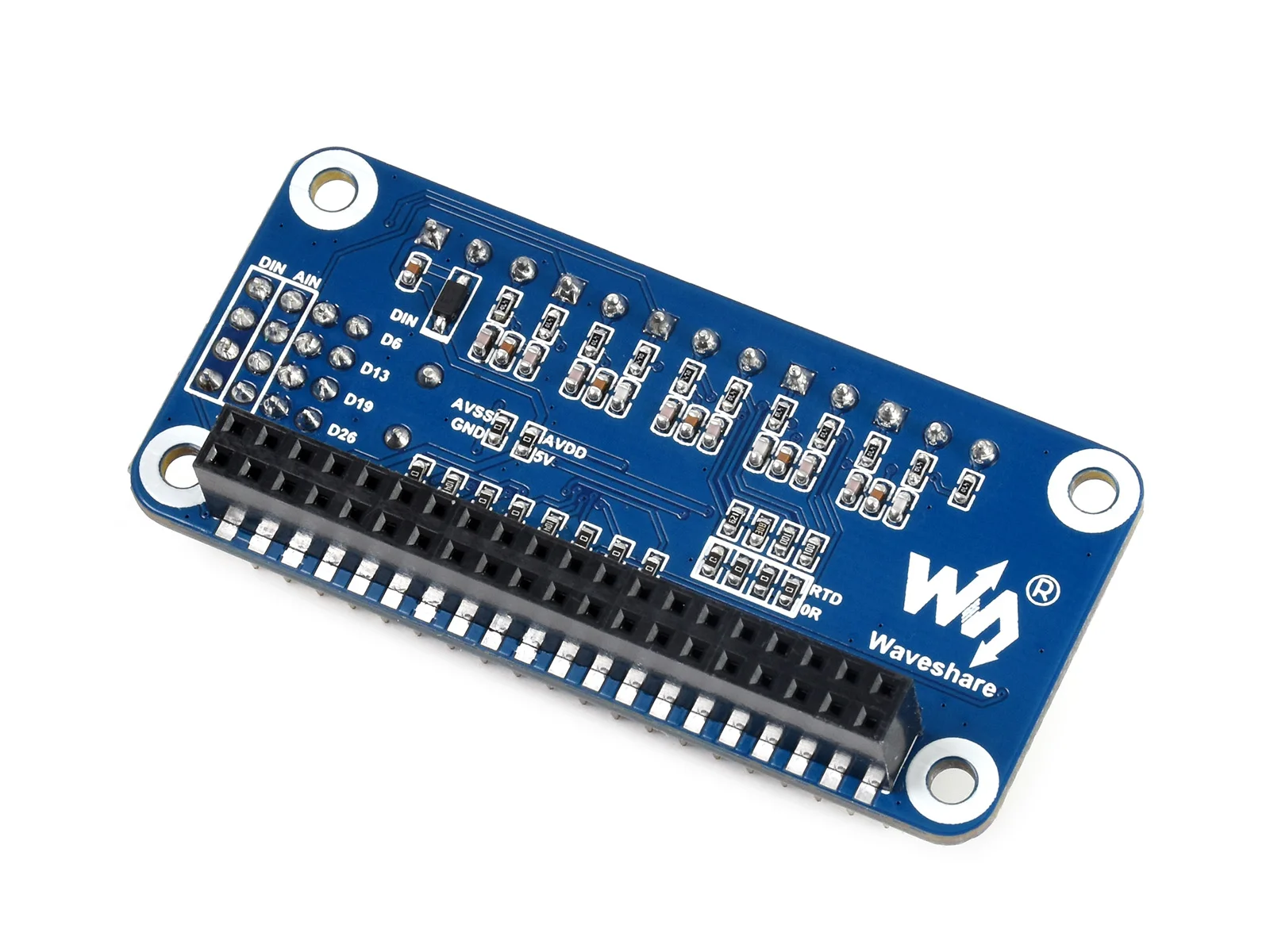 Waveshare Высокоточный головной убор AD HAT для Raspberry Pi и Jetson Nano ADS1263 10-канальный 32-битный