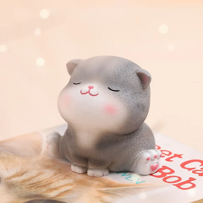 Simulation Mini Cute Cartoon Cat Resin Toy Decoration Creative Home Desktop Car Interior Gift | Игрушки и хобби