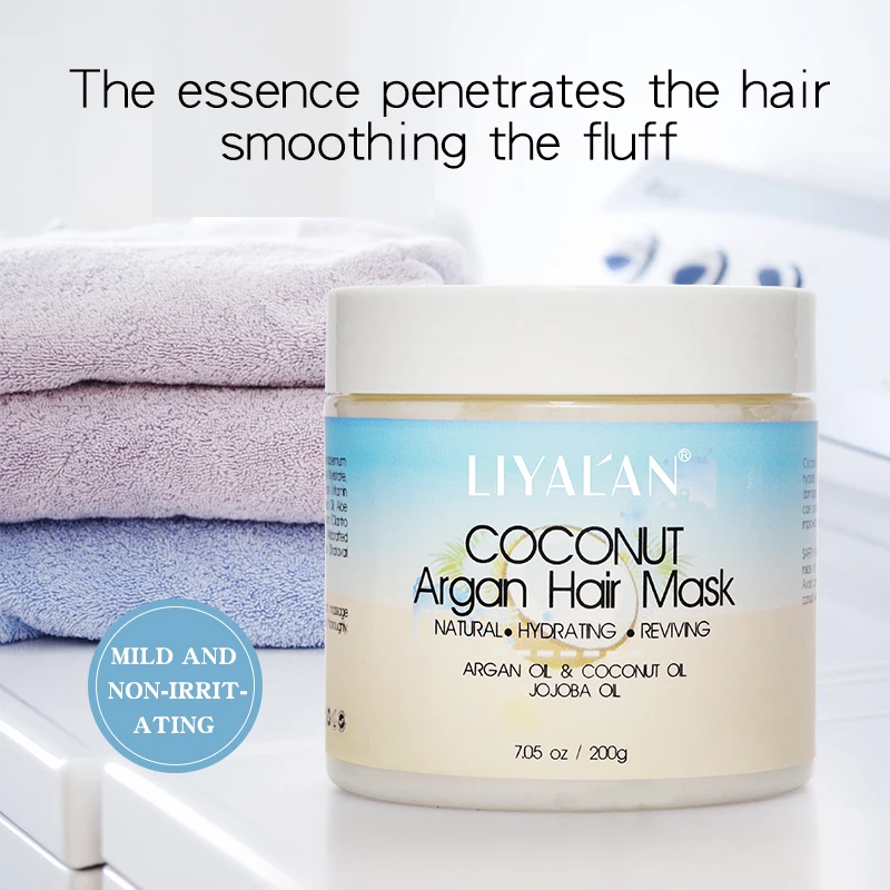 Маска для волос с кокосовым аргановым маслом увлажняющий Восстанавливающий
