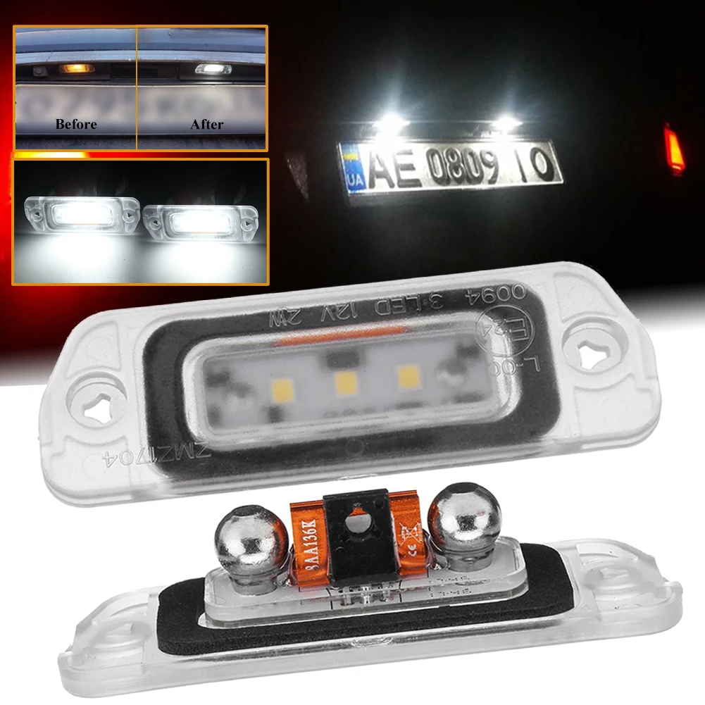 

2 x White LED License Plate Light For Mercedes-Benz AMG ML GL R Class W164 W251