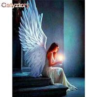 gatyztory angel figure picture by numbers kits handmade diy gift 60x75cm framed on canvas home decoration wall art oil picture