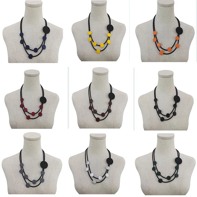 Женское короткое кожаное ожерелье YD &amp YDBZ разноцветное круглое деревянное в