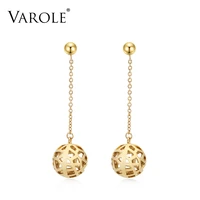 varole hollow metal balls dangle earring gold color drop earrings for women long earring fashion jewelry brinco