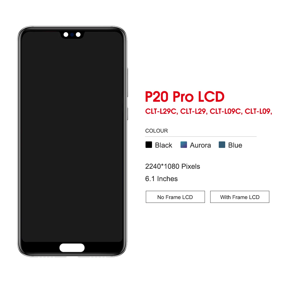 6 1 "Оригинальный ЖК-дисплей Huawei P20 Pro сенсорный экран с цифровым