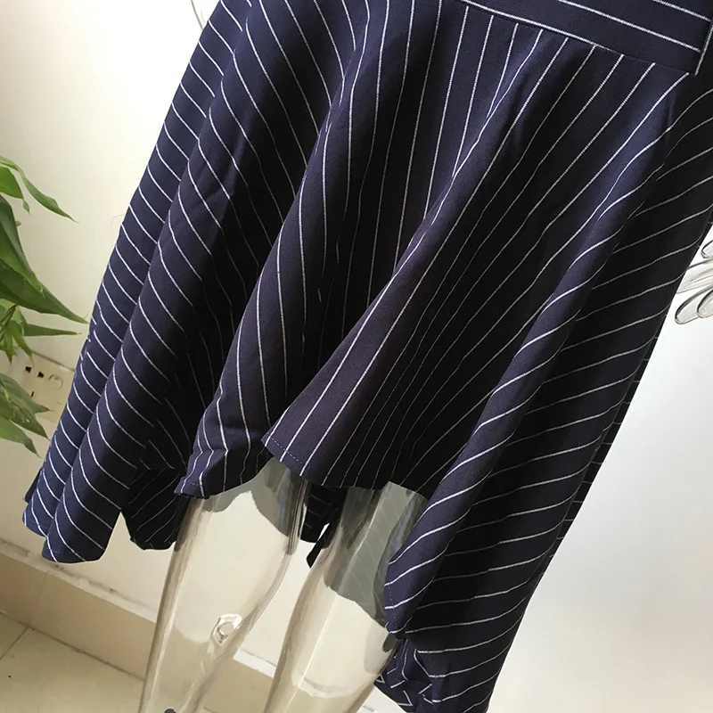 High-end Office Lady's Slim Suits Striped Blazer Trumpet Ruffles Skirt Two Piece Outfits 2019 Autumn Winter Womens Formal Sets |