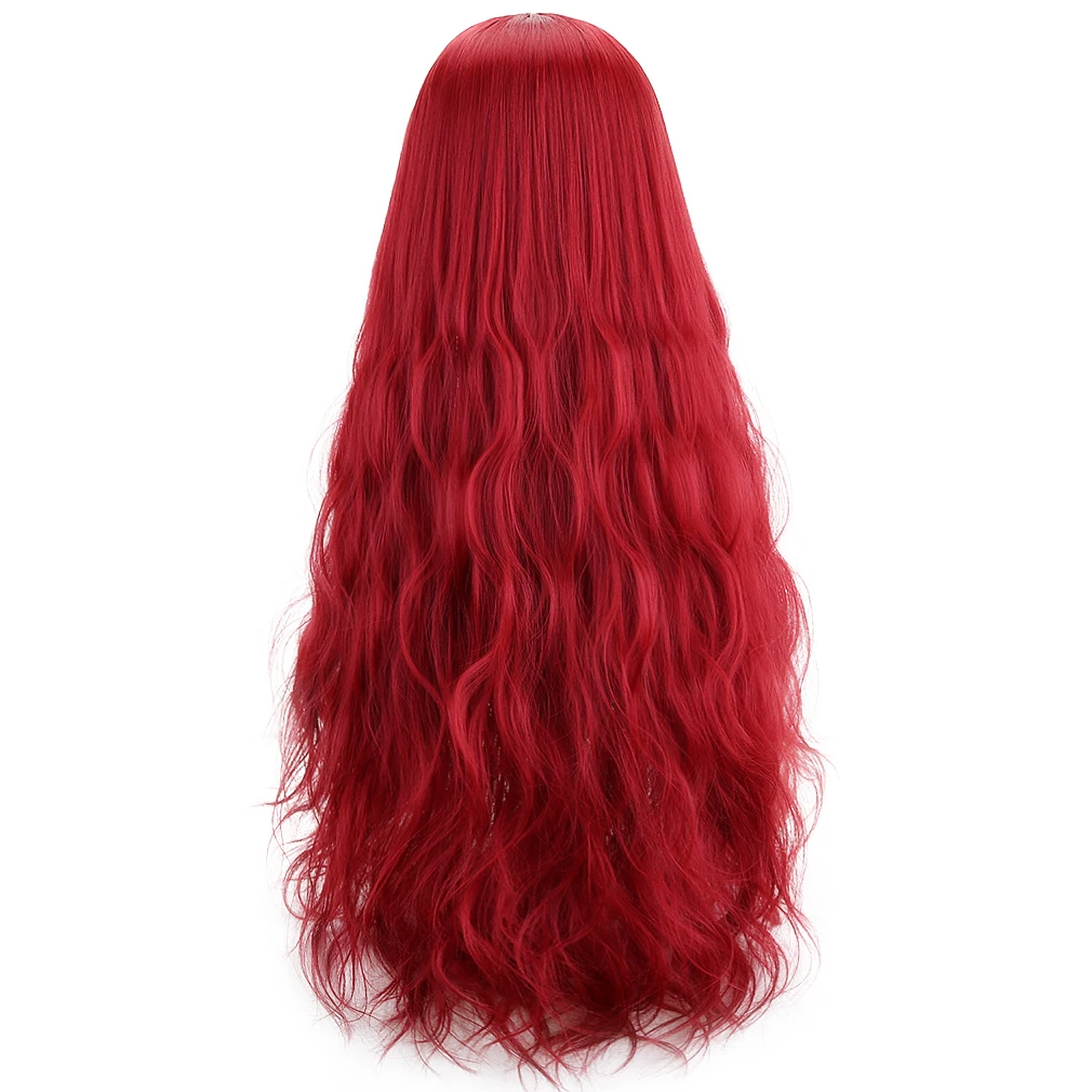

Free Beauty Long Wavy Synthetic White Red 32" Cosplay Lolita Hair Wigs with Bangs for Women Costume Party