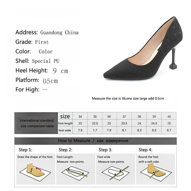 

Meriahzheng 9CM Spring Black Shallow High-heeled Shoes with Pointed Toe and Fine Office Professional OL Work Single Shoes TWS