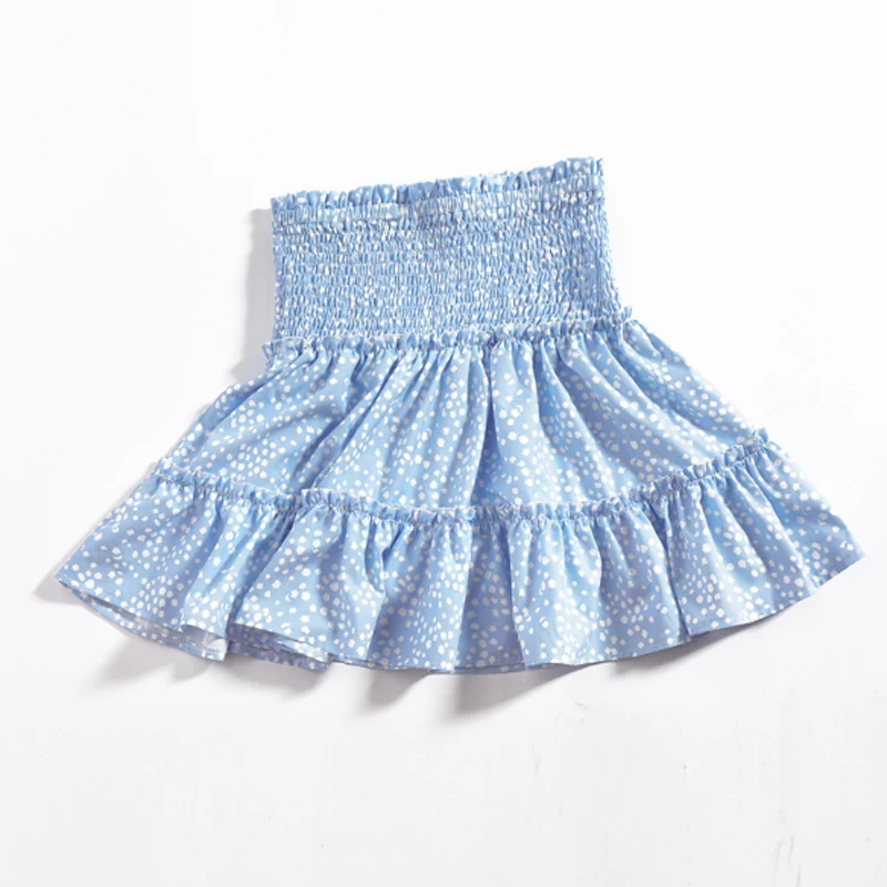 

E-Girl Summer Kpop Floral Two Piece Set Women Blusas Elegantes Mini Skirts Sleeveless Conjunto Dos Piezas Country Style