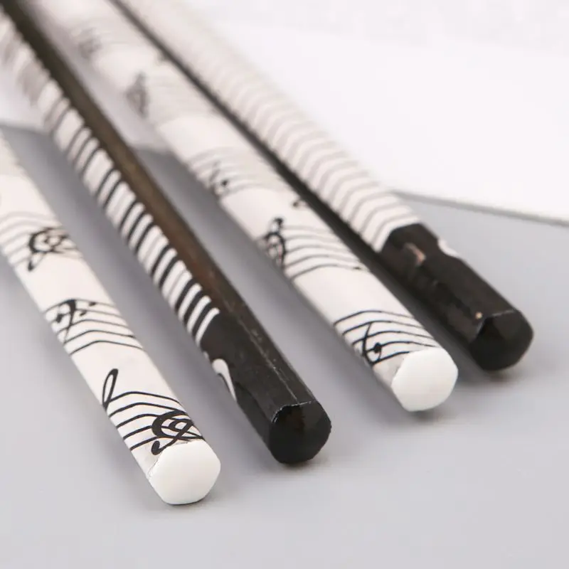 

G92E 4pcs Musical Note Pencil HB Standard Pencil Music Stationery Piano Notes School Student Gift