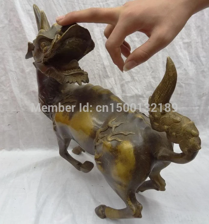 0015 15 авиапочту Китая (China бронзовая скульптура фэншуй защиты Единорог фигурка с