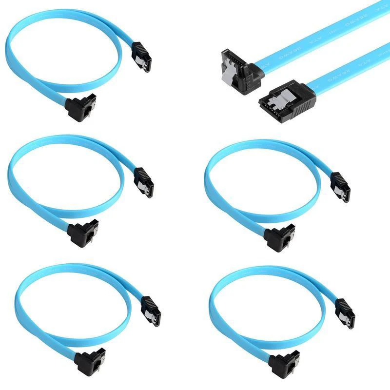 5 шт. кабель SATA 3 0 18 дюймов SATA3 III 6 ГБ/сек. под прямым углом 90 градусов для жесткого