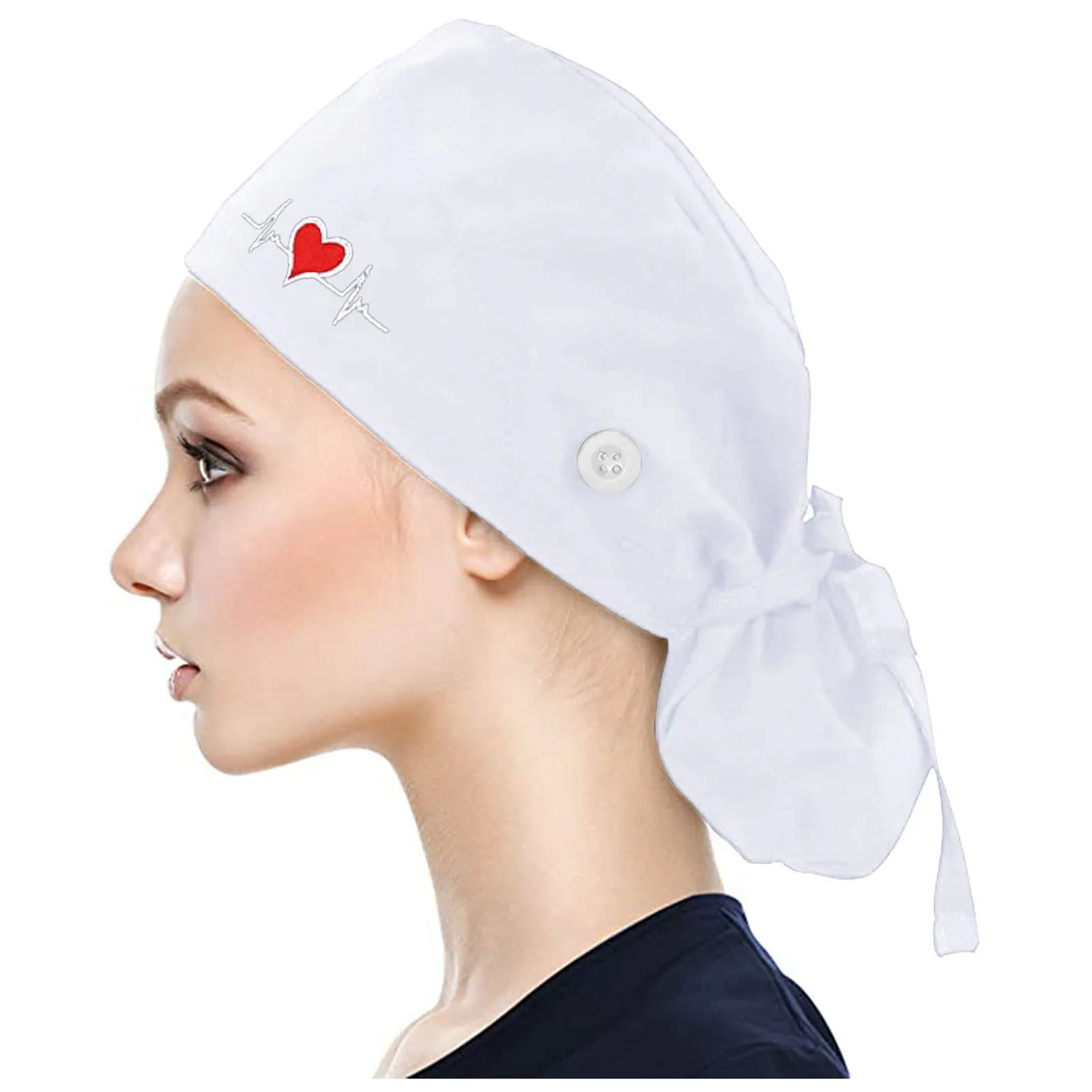 Женские хлопковые шапки Gorro Enfermera модные с принтом для медсестер Кепка пуговицами