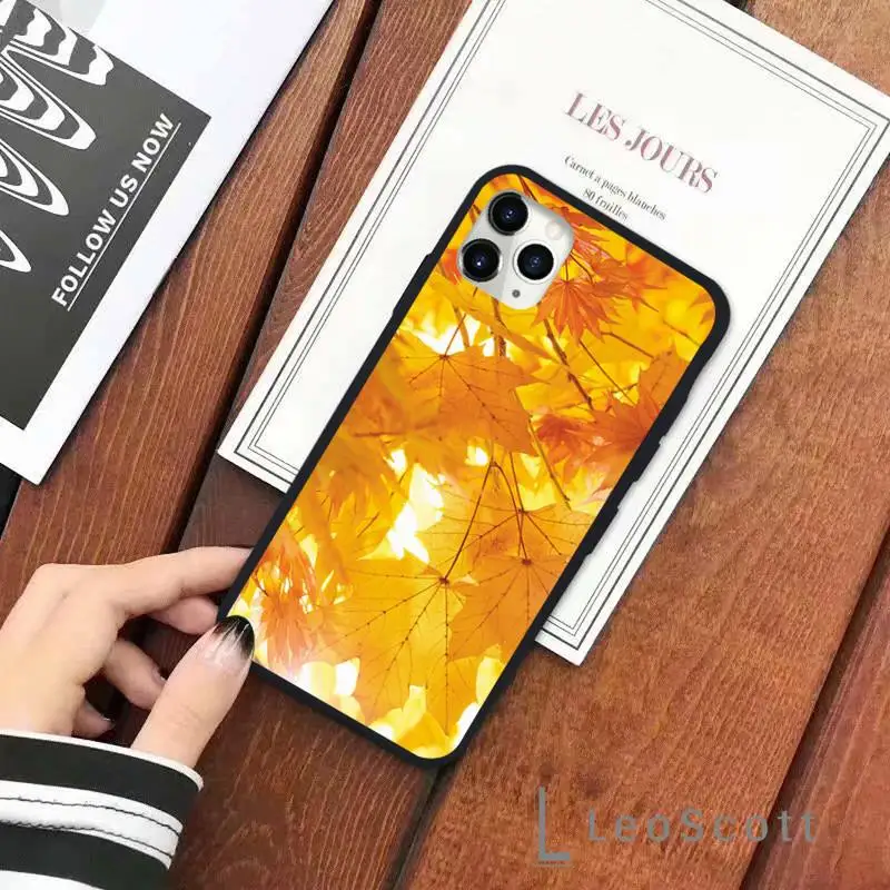 

Autumn falling leaves maples Phone Case for iPhone 11 12 pro XS MAX 8 7 6 6S Plus X 5S SE 2020 XR