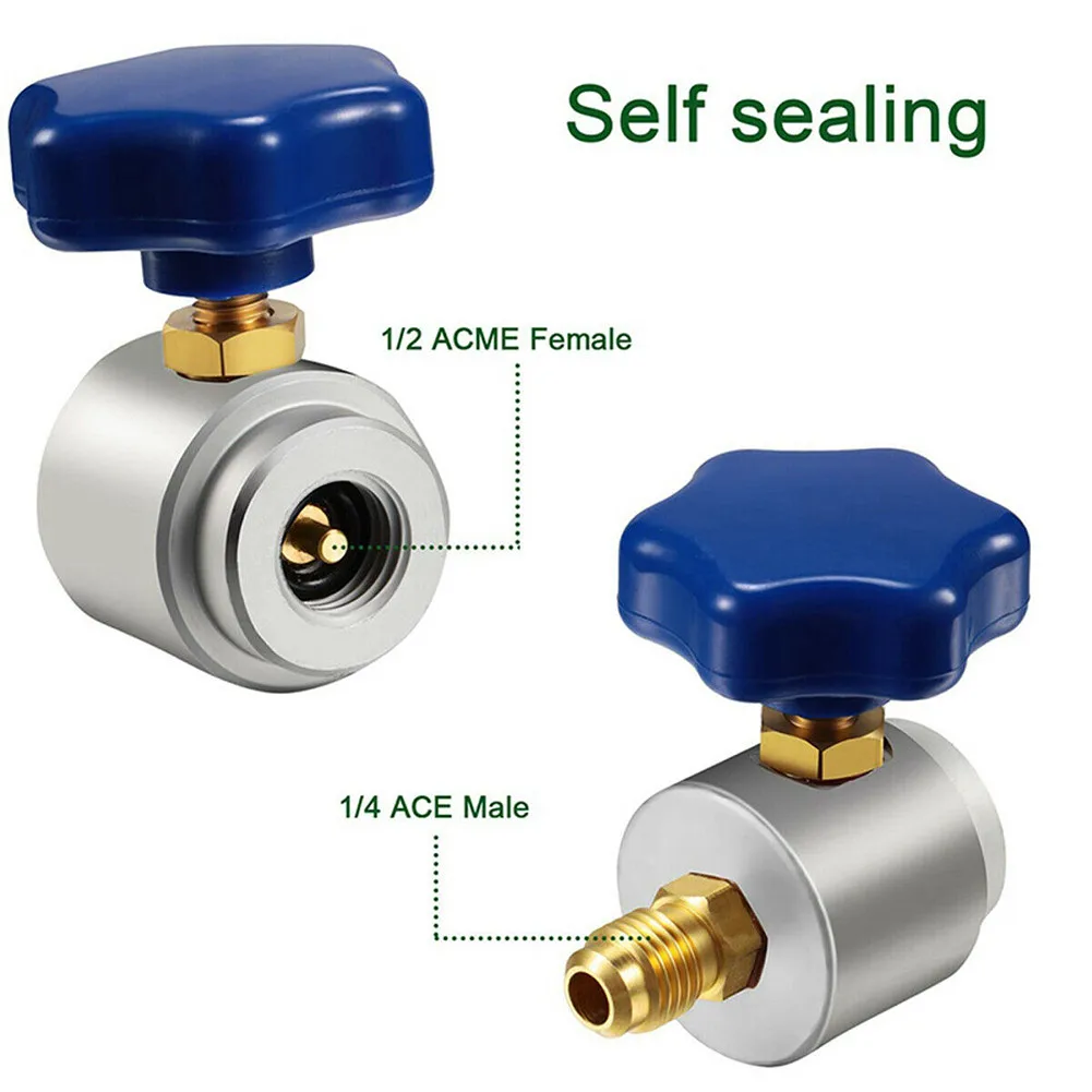 

Self Sealing R134A Air Conditioning Valve Refrigerant Dispenser F A/C Freon Charging Brass Adapter Car Quick Coupler Connector
