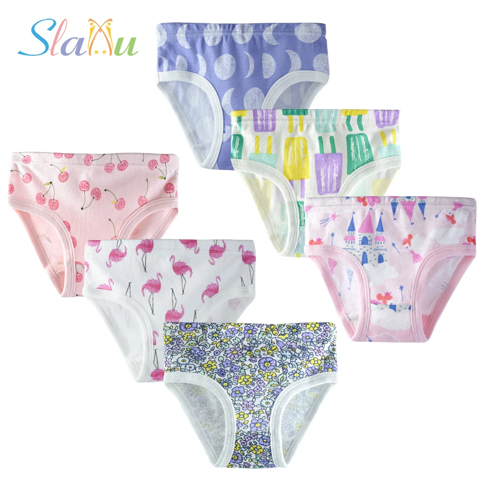 6 шт./лот Хлопковые трусики Одежда для детей с милым рисунком Трусы бантом девочек