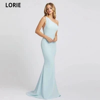 lorie satin mermaid evening dresses 2021 simple one shoulder prom gown party dress backless abendkleider vestidos de noche