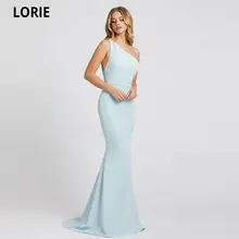 LORIE Satin Mermaid Evening Dresses 2021 Simple One-Shoulder Prom Gown Party Dress Backless Abendkleider Vestidos De Noche (4)