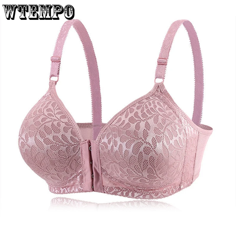 

Sexy Push Up Bras Women Plus Size Underwear Front Closure Bra Floral Lingerie Wireless Bralette Female Plus Size Brassiere