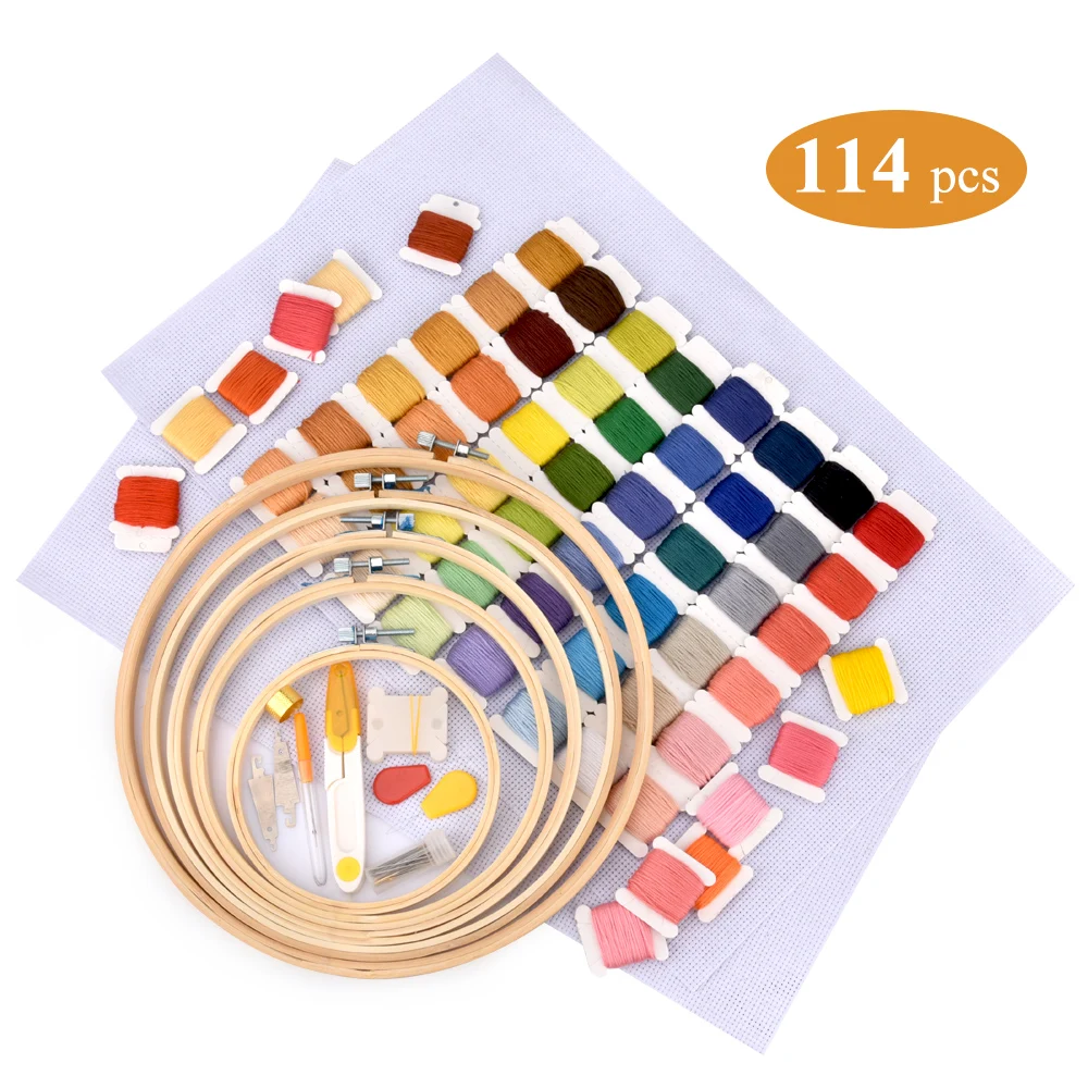 Набор для вышивания крестиком 60 цветов бамбуковые нити Стартовые наборы вышивки