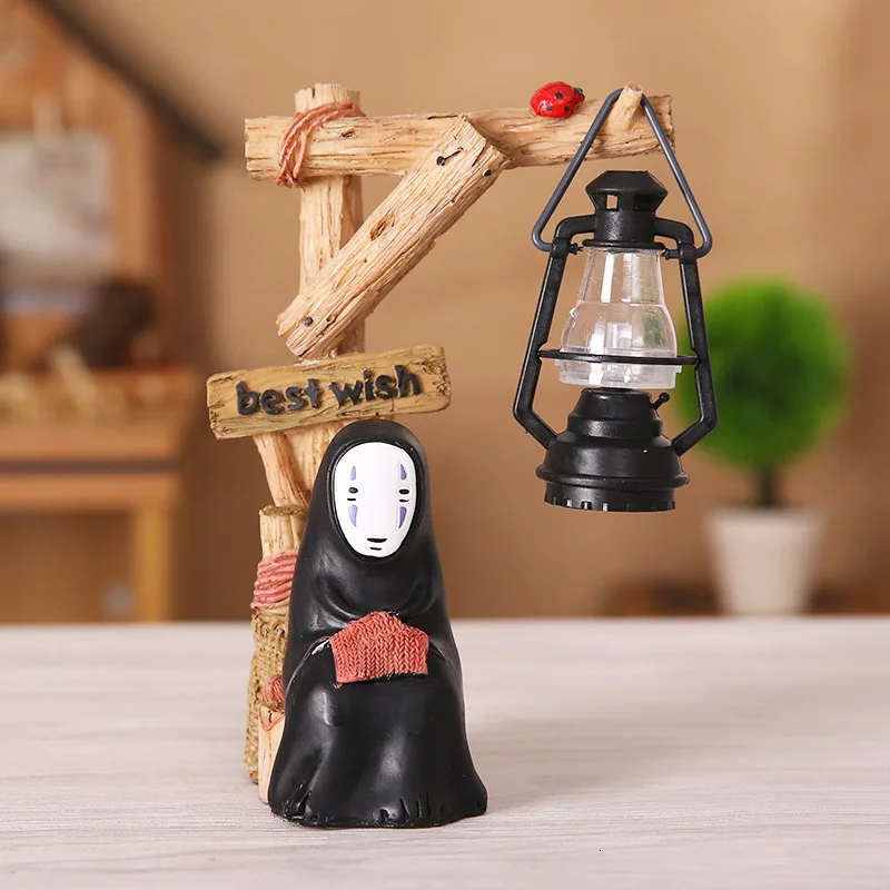 Японская студия Ghibli Kaonashi No Face Man Тоторо светодиодный ночной Светильник кукла Хаяо Миядзаки Унесенные призраками Смола Действие Детская игрушка-фигурка