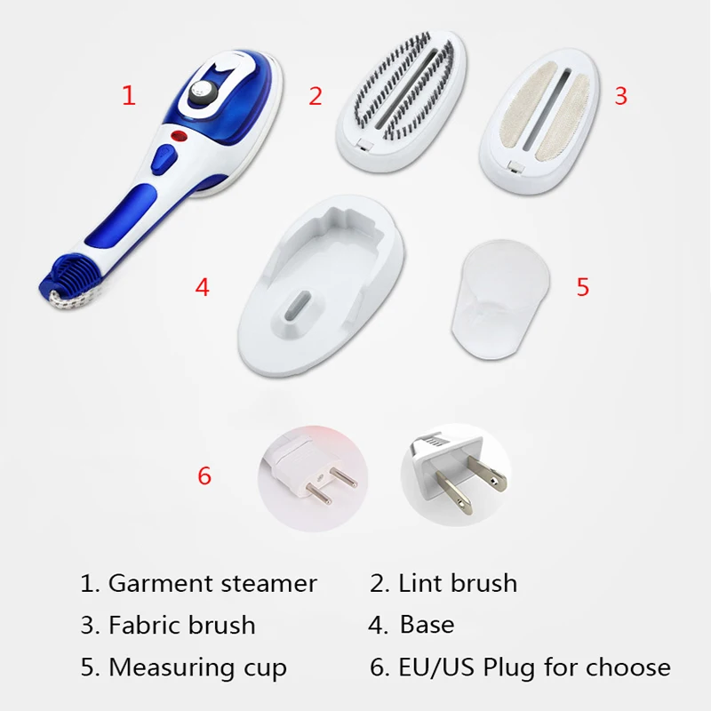 Ручной отпариватель для одежды портативный паровой утюг путешествий с щеткой 800