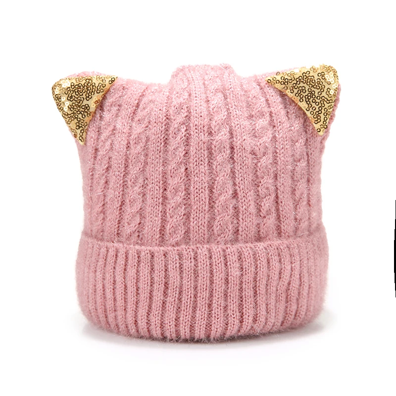 Детские зимние шапки с ушками для девочек и мальчиков теплые детская шапочка