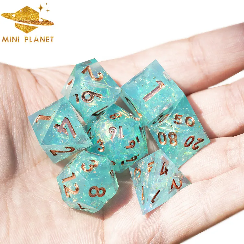 

7Pcs/Set Gears DND Dice Set D&D Dice D4 D6 D8 D10 D% D12 D20 Polyhedral Dice Set for Table Games MTG RPG Galaxy Mini Planet Dice