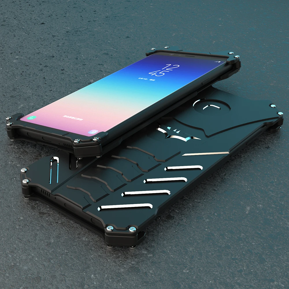Luxury Aluminum Bumper Shockproof Batman Armor Case for Samsung Galaxy A8S A9S A9 Star Lite C5 C7 C9 Pro Cover Metal Screw |