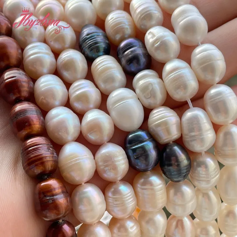 8x10-9x11mm Oval Natural Freshwater Pearl Loose Bead for DIY Women Classical Necklace Bracelet Earrings Rings Jewelry Making 15