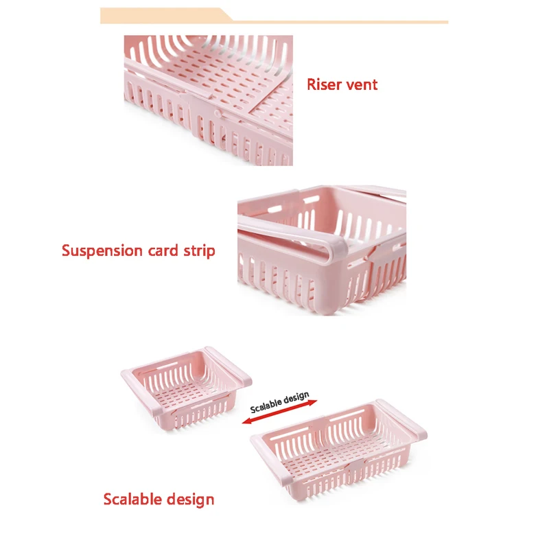 

2pcs Storage Organizer Fridge Freezer Organizer Refrigerator Rack Shelf Drawer