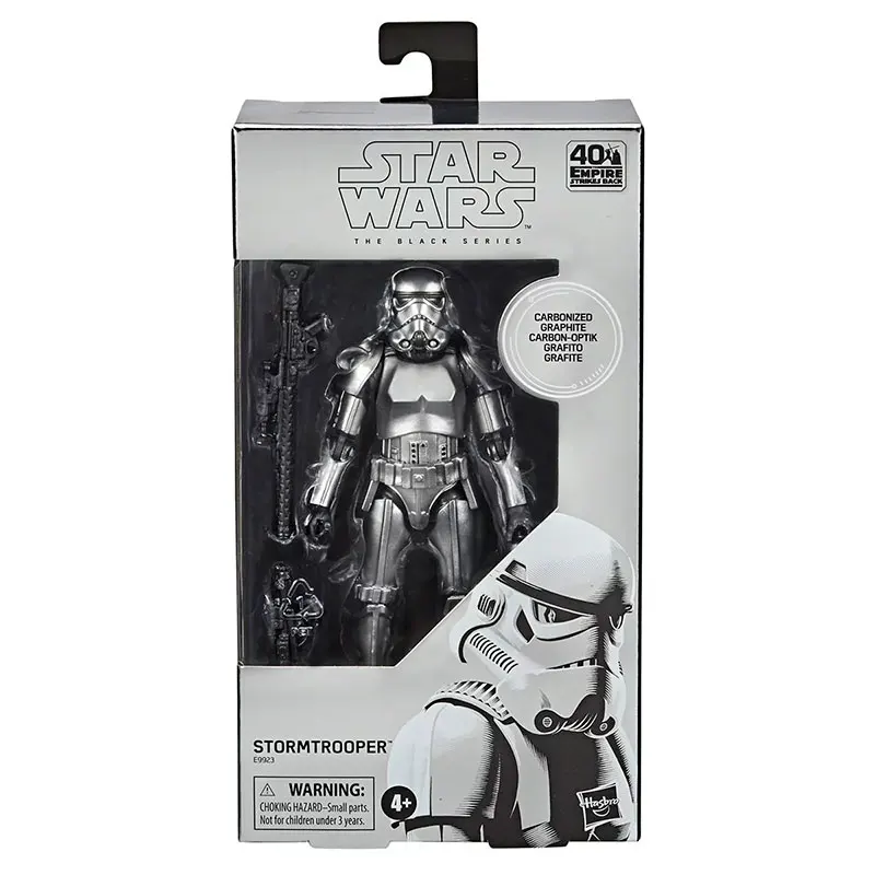 

6inch Hasbro Star Wars Black Box Movable Carbonized Metallic Imperial Stormtrooper PVC Anime Figure Collectible Model Kids Toys