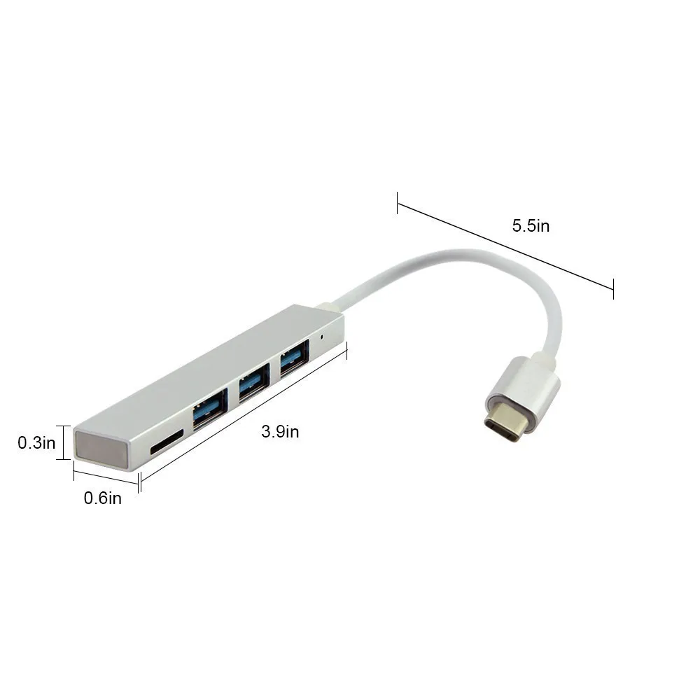 Мульти USB C концентратор 3 порта с TF кард ридер порт 0 Тип 1 переходник разветвитель