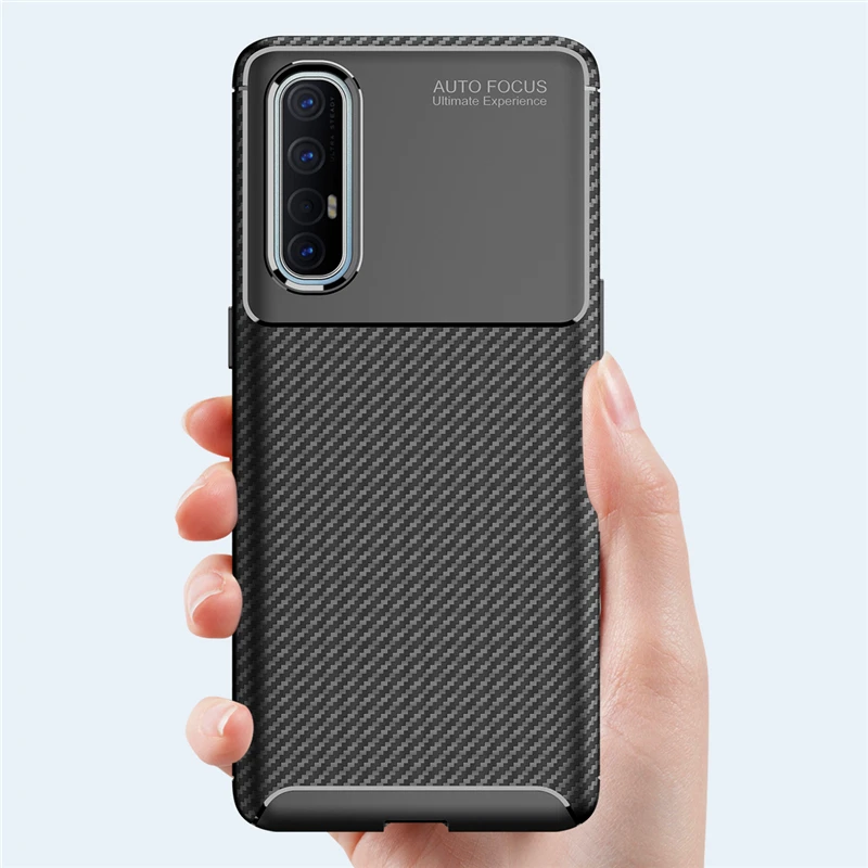 

For OPPO Reno3 Pro Case Silicone Texture Carbon Fiber Anti-knock Cover For OPPO Reno 3 Pro 5G Case OPPO Find X2 Neo X2Neo Case