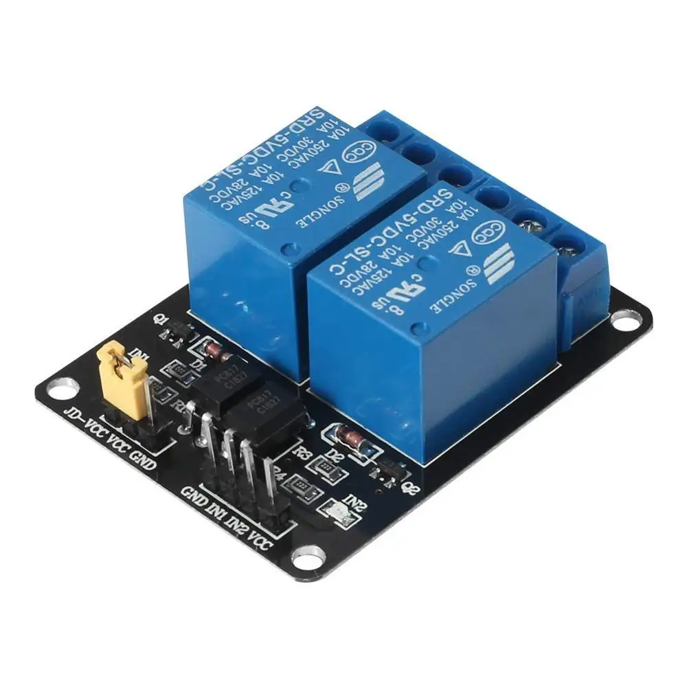 2 канальный релейный модуль постоянного тока 5 В для Arduino UNO R3 DSP ARM PIC AVR STM32 Raspberry Pi