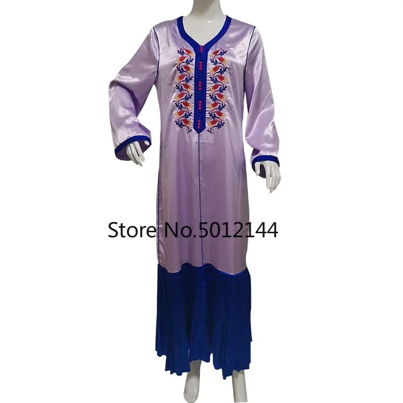 2021 Muslim  Dubai Abaya Women Long Sleeve Kimono Moroccan Caftan Evening Gowns Eid Mubarak Modest Dress Djellaba Femme Robes