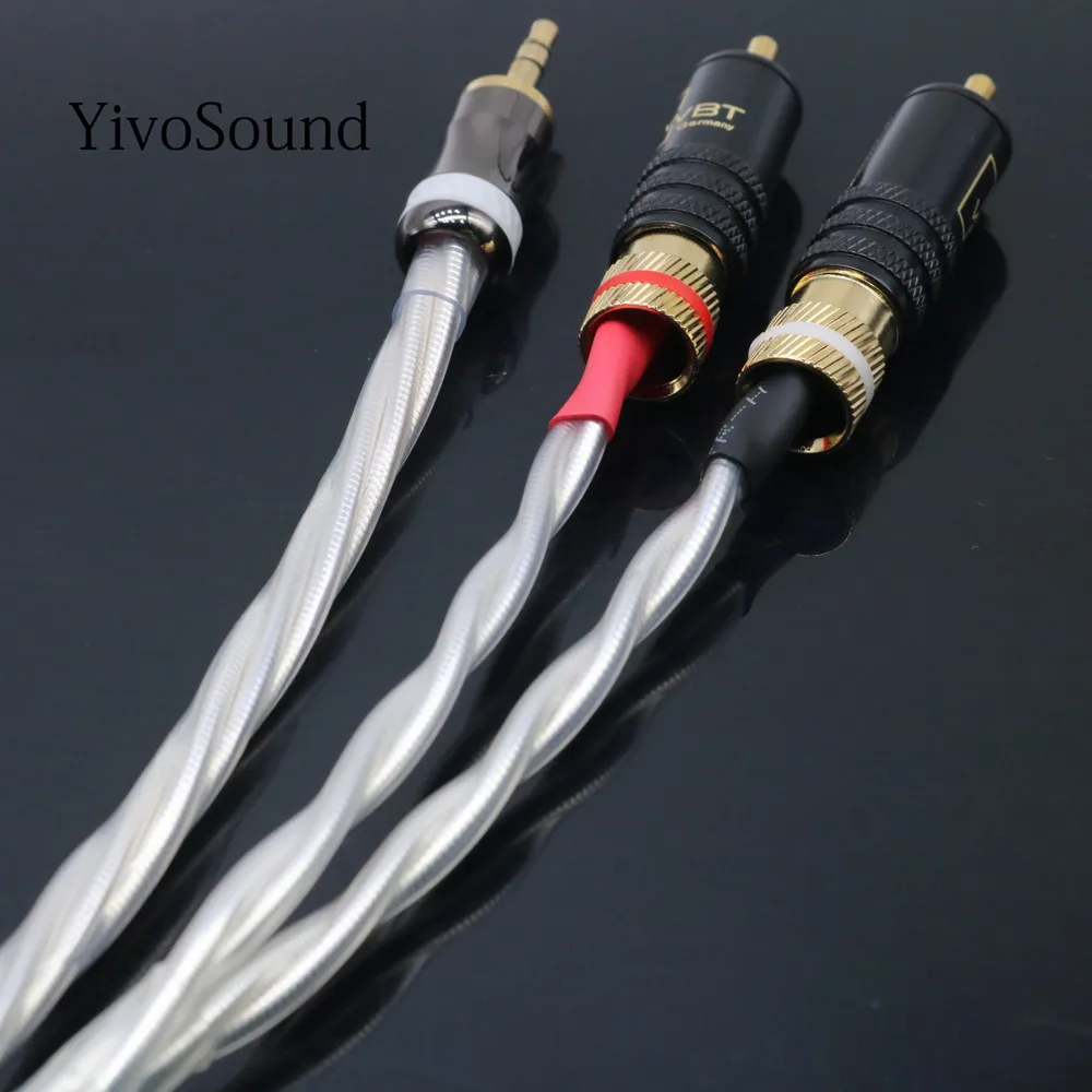 HIFI Nordost серебристый aux 3 5 мм штекер для гарнитуры к 2rca разъему аудио сигнальной