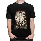 Винтажная Мужская футболка Yuri Gagarin, хлопковая красивая футболка с коротким рукавом, с изображением космонавта из СССР