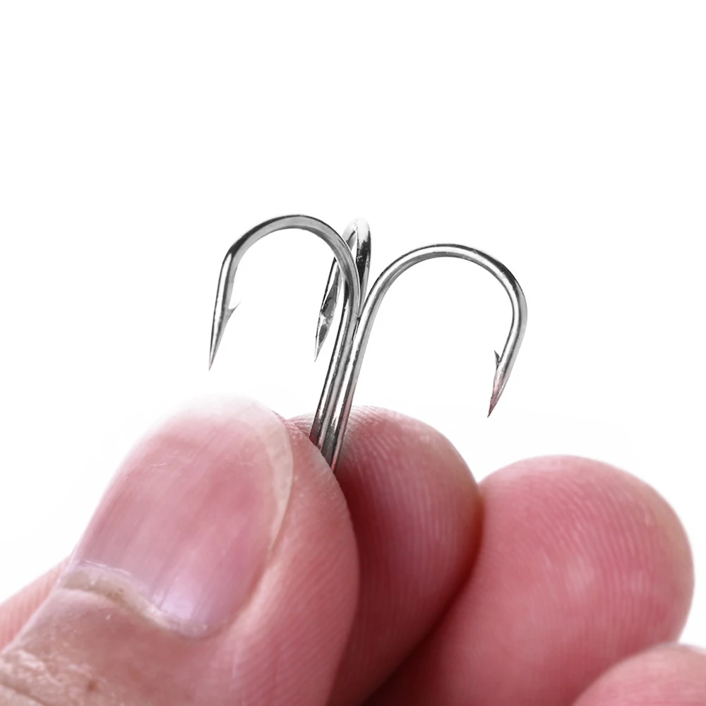 10pcs Fishing Hooks High Steel Carbon Material Treble Black Hook Round Folded Saltwater Bass 2# -16 # Tackle Tools | Спорт и