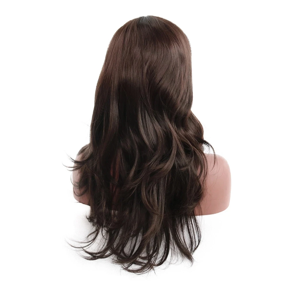 Длинные волнистые парики натуральный цвет для белых/черных женщин из
