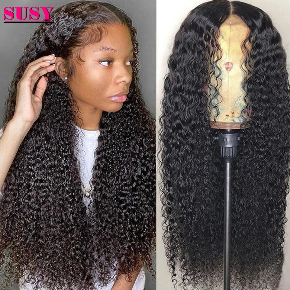 

Kinky Curly Lace Front Wig Malaysian Deep Curly Human Hair Wigs 32 34 Inch 13x4 Hd Lace Frontal Wigs 180 Density 4x4 Closure Wig