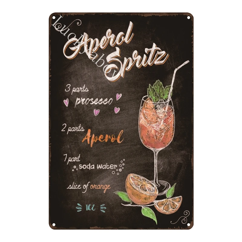 

Martini Mojito Cocktail Vintage Tin Signs Wall Plaque Custom Metal Painting Antique Gift home Coffee Shop bar Pub Decor AL035