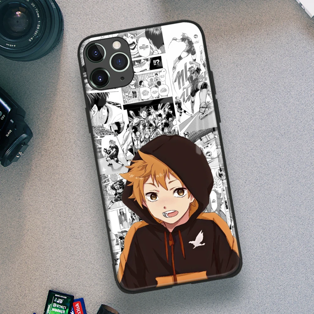 Shoyo Hinata Haikyu! Чехол для телефона из мягкого ТПУ со стеклянным аниме рисунком IPhone SE 6s