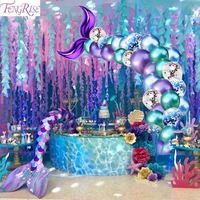 fengrise 44pcsset balloon little mermaid theme party mermaid decor mermaid birthday decor for kids favor birthday wedding party