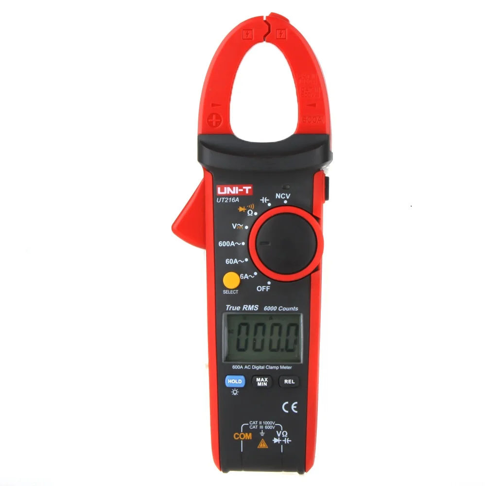 UNI-T UT216A True RMS Digital Clamp Meters Auto Range w/ NCV Capacitance AC&DC Voltage AC Current Ohm Tester Clamp Multimetro