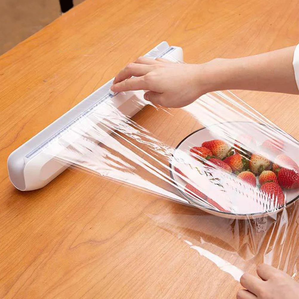 

Restaurant Accessories Slide Durable Foil Professional Holder Preservative Film Plastic Wrap Dispenser Kitchen Tool With Cutter