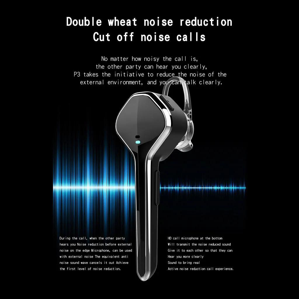 Bluetooth Earphone 5.0 Wireless Stereo Fashion Sports Multi-function Big Battery Headset With Microphone | Электроника